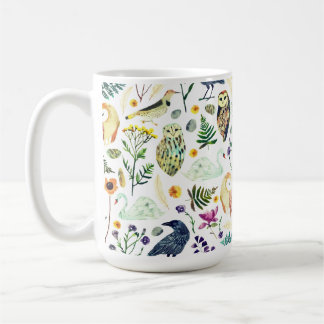 Caneca De Café Padrão Botânico Inspirado na Natureza para Almofad