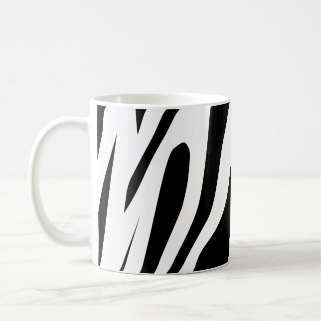 Caneca De Café Padrão branco de tigre sem costura (Esquerda)