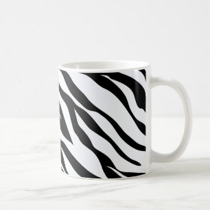 Caneca De Café Padrão branco e preto zebra