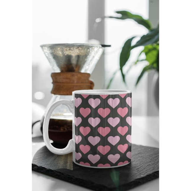 Caneca De Café Padrão cardíaco de amor moderno (Criador carregado)
