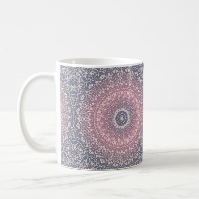 Caneca De Café Padrão circular contínuo de mandala abstrata calei (Esquerda)