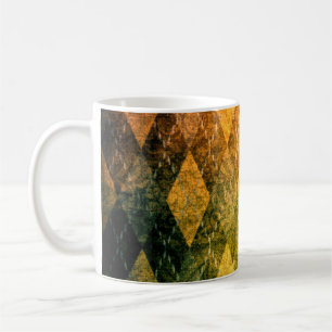 Caneca De Café Padrão clássico de diamante de ouro verde de vinta