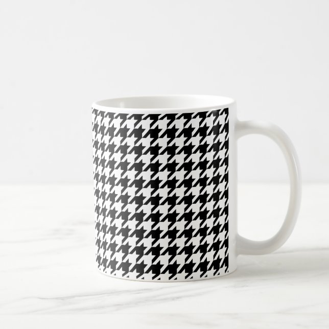 Caneca De Café Padrão clássico de houndstooth design de verificaç (Direita)