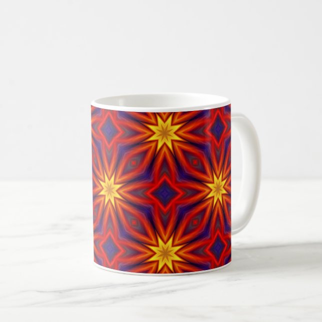 Caneca De Café Padrão Colorido Abstrato (Frente Esquerda)