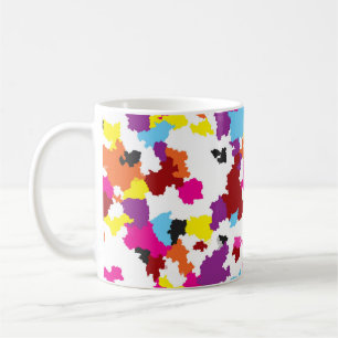 Caneca De Café Padrão Colorido de Abstrato Cristal Irregular