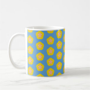 Caneca De Café Padrão colorido de estrelas vintage abstract, a