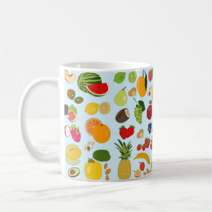 Caneca De Café Padrão Colorido de Fruta de Verão