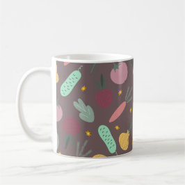 Caneca De Café padrão colorido de legumes