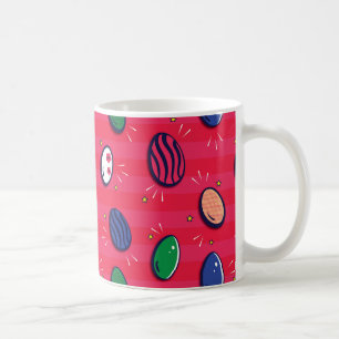 Caneca De Café Padrão Colorido de Ovos de Páscoa Pop