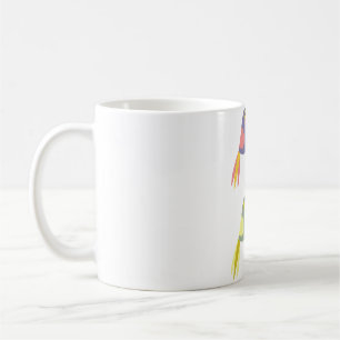 Caneca De Café Padrão colorido de papagaio tropical