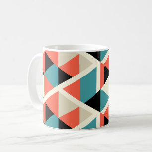 Caneca De Café Padrão Colorido de Triângulo Geométrico