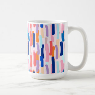 Caneca De Café Padrão Colorido do Traço do Pincel