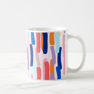 Caneca De Café Padrão Colorido do Traço do Pincel