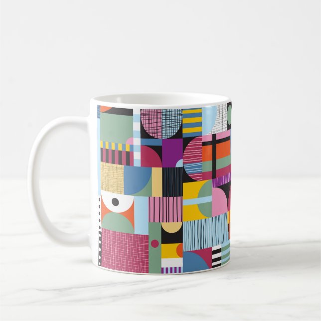 Caneca De Café Padrão colorido escandinavo (Esquerda)