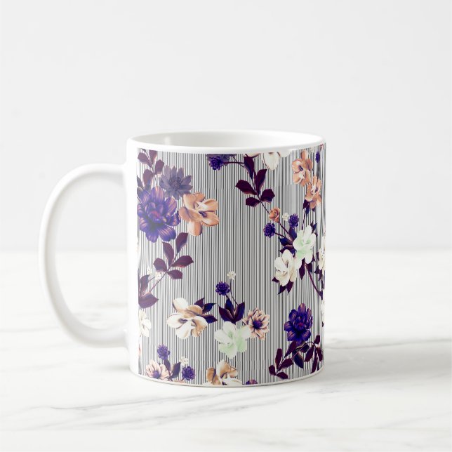 Caneca De Café Padrão com flores de primavera Padrão com primaver (Esquerda)