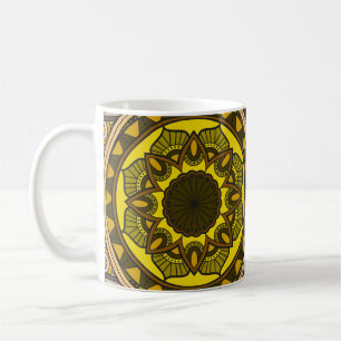 Caneca De Café Padrão com mandalas. Elementos decorativos venosos