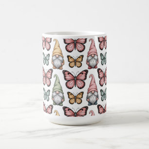 Caneca De Café Padrão contínuo com Gnomos e Borboletas