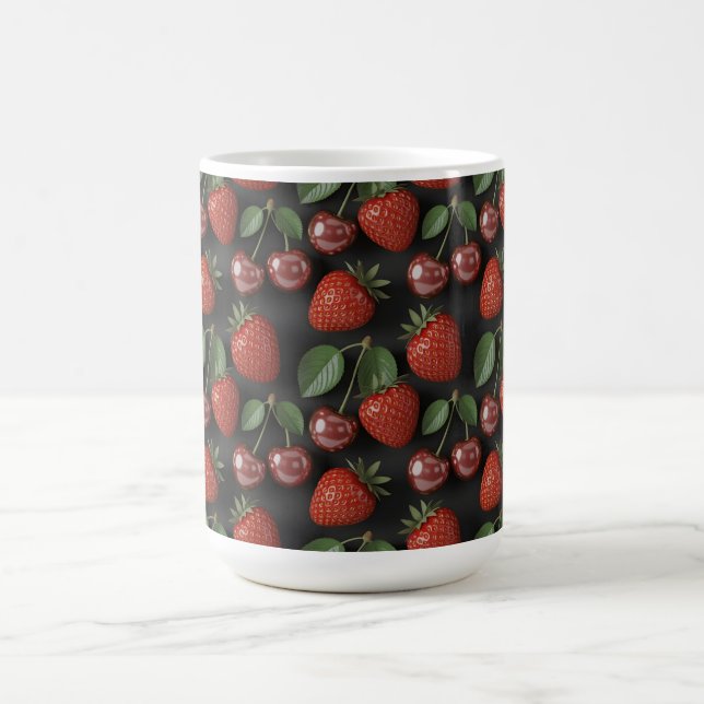 Caneca De Café Padrão contínuo com Morangos e Cerejas (Centro)