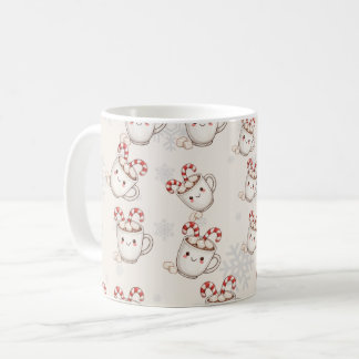 Caneca De Café Padrão contínuo de Cacau Quente Kawaii – Natal Fof
