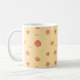 Caneca De Café Padrão contínuo de concha de recife de coral e est