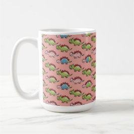 Caneca De Café Padrão contínuo de dinossauro fofo