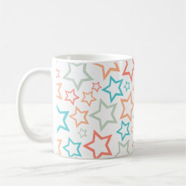 Caneca De Café Padrão contínuo de estrelas pastel retrô fofas