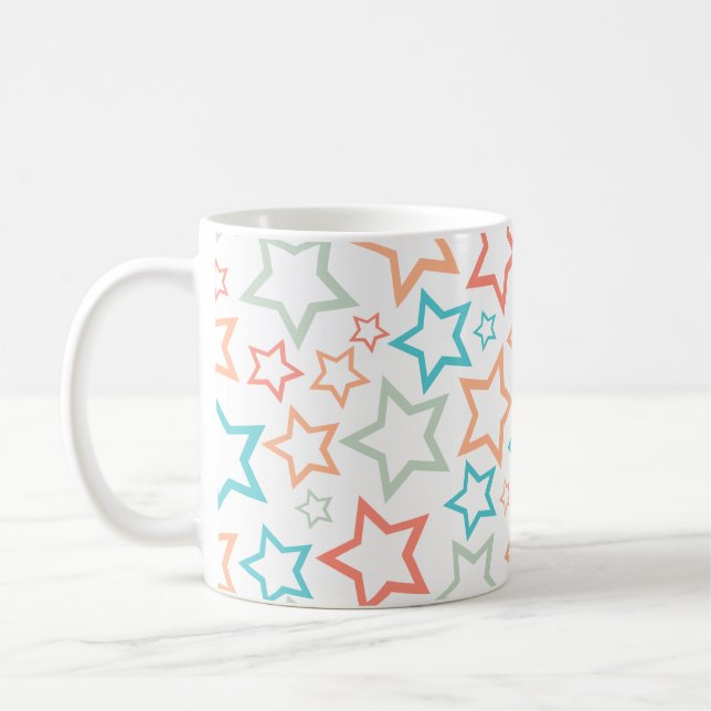 Caneca De Café Padrão contínuo de estrelas pastel retrô fofas (Esquerda)