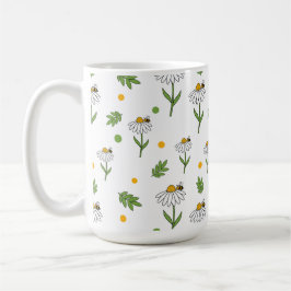 Caneca De Café Padrão contínuo de Margarida e Abelha Fofa