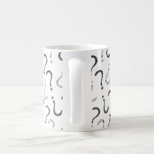 Caneca De Café Padrão contínuo de ponto de interrogação preto