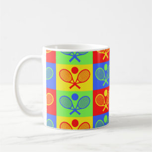 Caneca De Café Padrão contínuo de tênis xadrez colorido