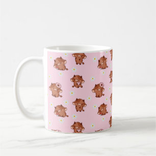 Caneca De Café Padrão contínuo de vacas das Terras Altas Kawaii R