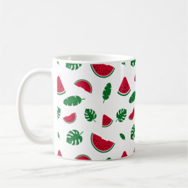 Caneca De Café Padrão contínuo de verão de melancia tropical