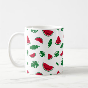 Caneca De Café Padrão contínuo de verão de melancia tropical