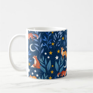 Caneca De Café Padrão contínuo Floresta Noturna Celestial Raposa