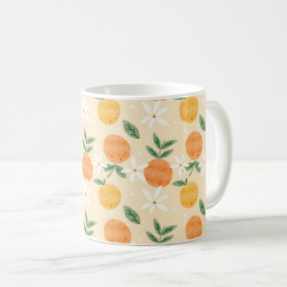 Caneca De Café Padrão contínuo fofo de cottagecore de morango