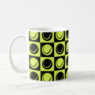 Caneca De Café Padrão Contínuo Xadrez de Bola de Tênis