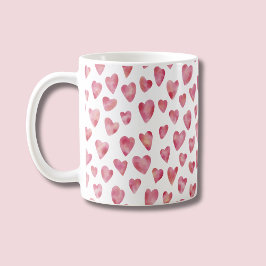 Caneca De Café Padrão Coração de Amor Rosa Bonito