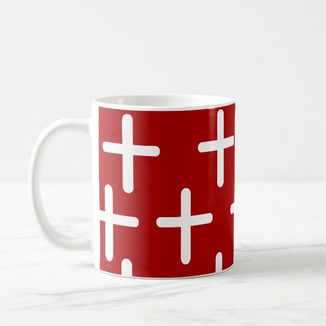 Caneca De Café Padrão cruzado de cristianismo (Esquerda)