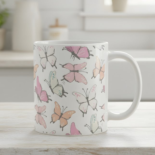 Caneca De Café Padrão da borboleta (butterfly pattern mug)