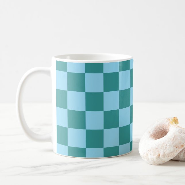 Caneca De Café Padrão da Desktop Board Verde e Azul (Com Donut)