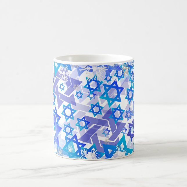 Caneca De Café Padrão da Estrela de David da PixDezines (Centro)