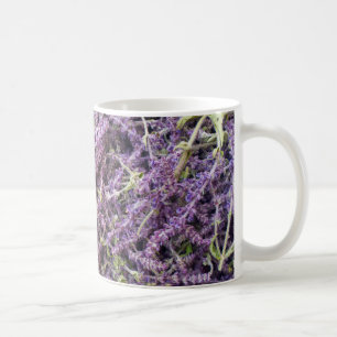 Caneca De Café padrão das flores lavandas