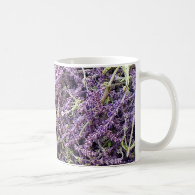 Caneca De Café padrão das flores lavandas (Direita)