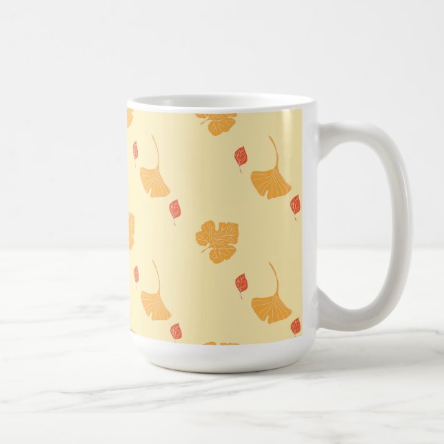 Caneca De Café Padrão das folhas de outono (Direita)