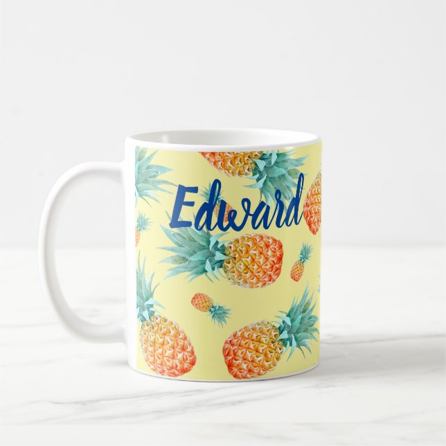 Caneca De Café Padrão de abacaxi (Esquerda)