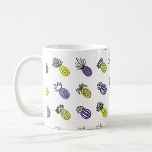 Caneca De Café Padrão de abacaxi sem costura