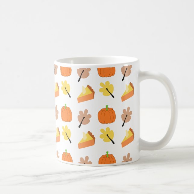 Caneca De Café Padrão de Abóbora de Outono (Direita)