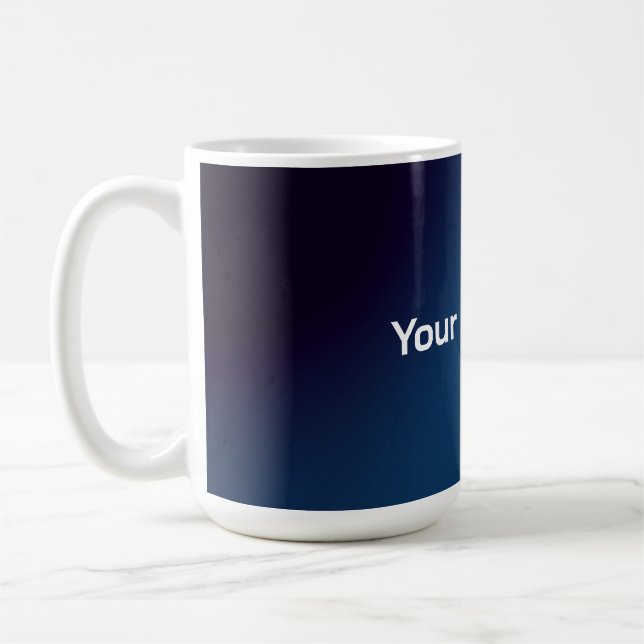 Caneca De Café Padrão de Abstrato azul escuro | Adicionar Texto (Esquerda)