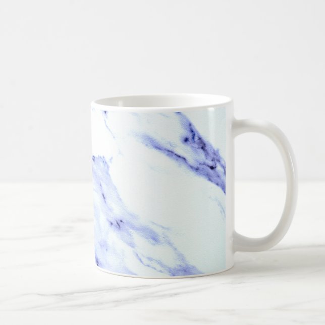 Caneca De Café Padrão de abstrato branco azul moderno (Direita)