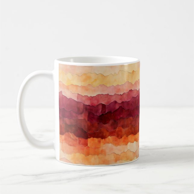 Caneca De Café Padrão de Abstrato cor laranja castanho (Esquerda)